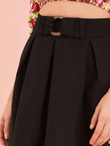 O-Ring Detail Pleated Skirt