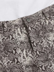 Women Split Hem Snakeskin Print Suede Mini Skirt