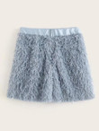 Faux Feather Mini Skirt