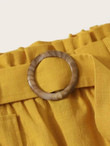 Paperbag Waist Pocket Patched Skirt
