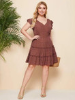 Women Plus Size All Over Print A-line Dress