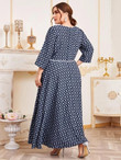 Women Plus Size Allover Geo Print A-line Dress