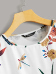 Women Plus Size Floral Print Tee Dress