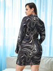 Women Square Neck Leopard Print Bodycon Dress