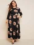 Women Plus Size Floral Print Fit & Flare Dress