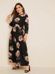 Women Plus Size Floral Print Fit & Flare Dress