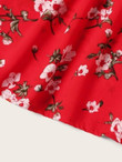 Women Plus Size Floral Print Shirred Dress