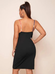 Women Plus Size Star Print Drawstring Detail Bodycon Dress