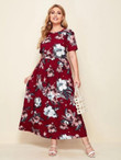 Women Plus Size Floral Print Maxi Dress