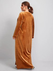 Women Plus Size Contrast Sequin Velvet Tunic Dress