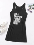 Women Plus Size Scoop Neck Slogan Graphic Bodycon Dress