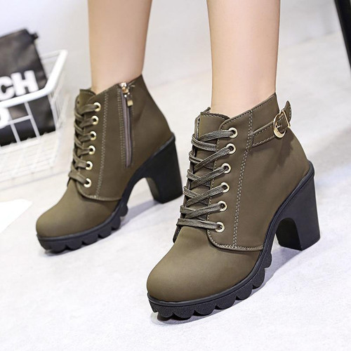Women Ankle Boots Sexy Fashion Design High Heel Lace Up Booties