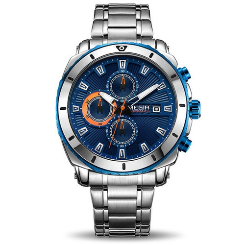 Luxury Fashion Design Men Chronograph Quartz Stainless Steel Business Wrist Watches