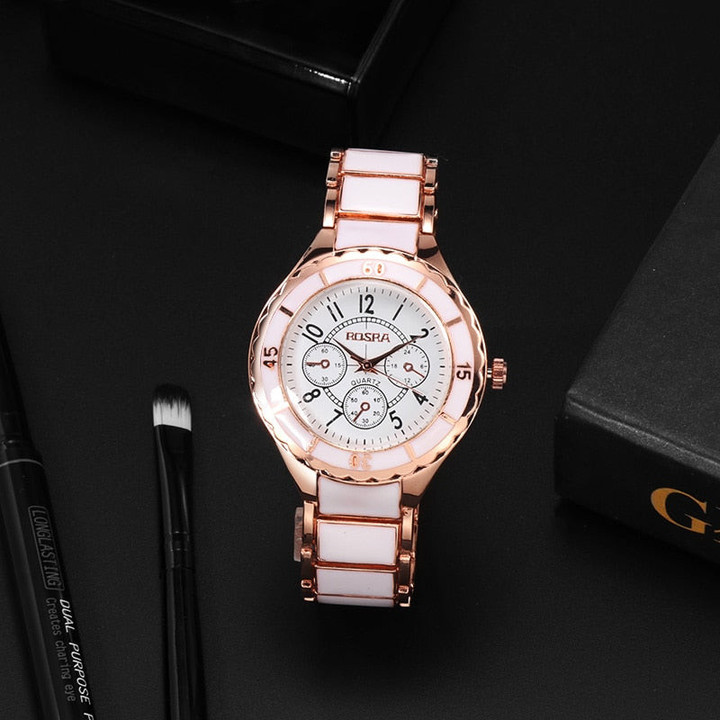 Women Rose Gold Full Steel Premium Wrist Watch