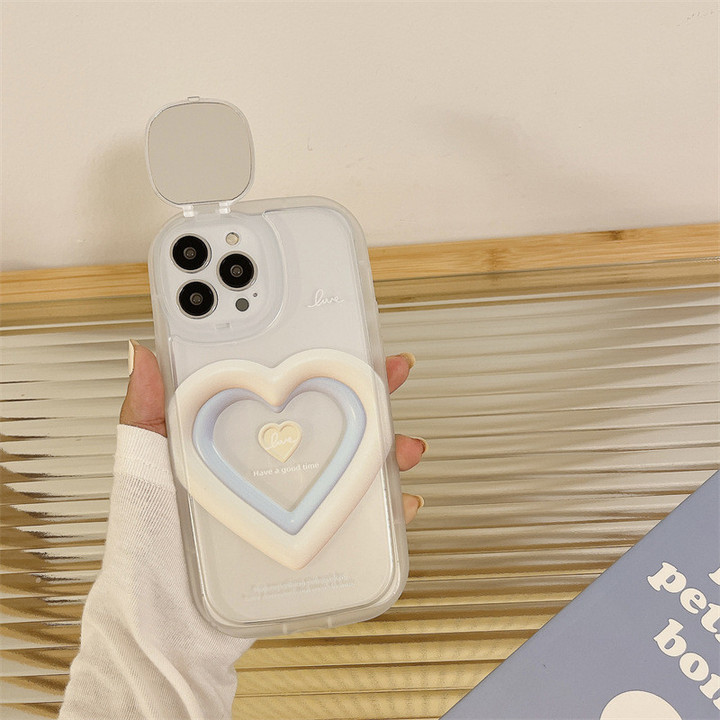 Sweet Love Heart Phone Case with Mirror