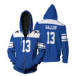 Dallas Cowboys Michael Gallup #13 NFL American Football Dak Royal Rivalry Throwback 3D Designed Allover Gift For Cowboys Fans Zip Hoodie