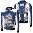 Dallas Cowboys CeeDee Lamb 88 NFL Team Dark Blue Jersey Style Gift For Dallas Cowboys Fans Lamb Fans Fleece Bomber Jacket