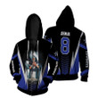 Dallas Cowboys Troy Aikman 8 NFL Team Black Jersey Style 3D Allover Designed Gift For Cowboys Fans Aikman Fans Zip Hoodie