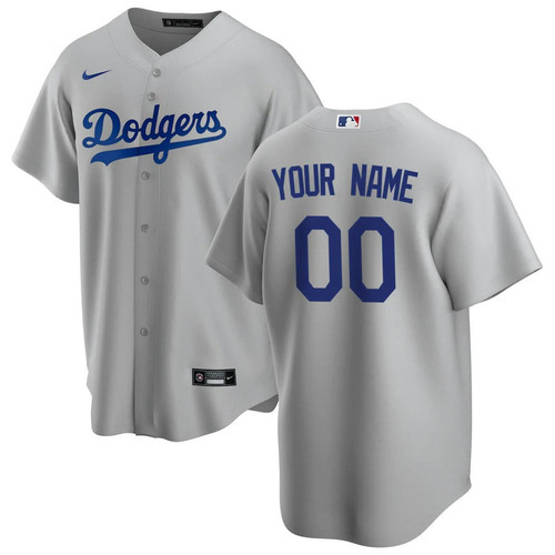 Men's Los Angeles Dodgers Nike Gray Alternate Custom Jersey