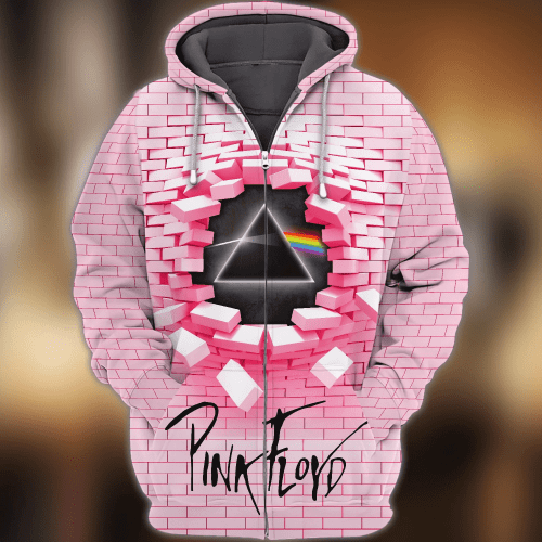 Pink Floyd 3D Shirt, The Wall Pink Floyd TShirt Zip Hoodie ( Pink Version )
