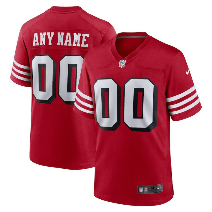 Men's San Francisco 49ers Nike Scarlet Alternate Custom Game Jersey