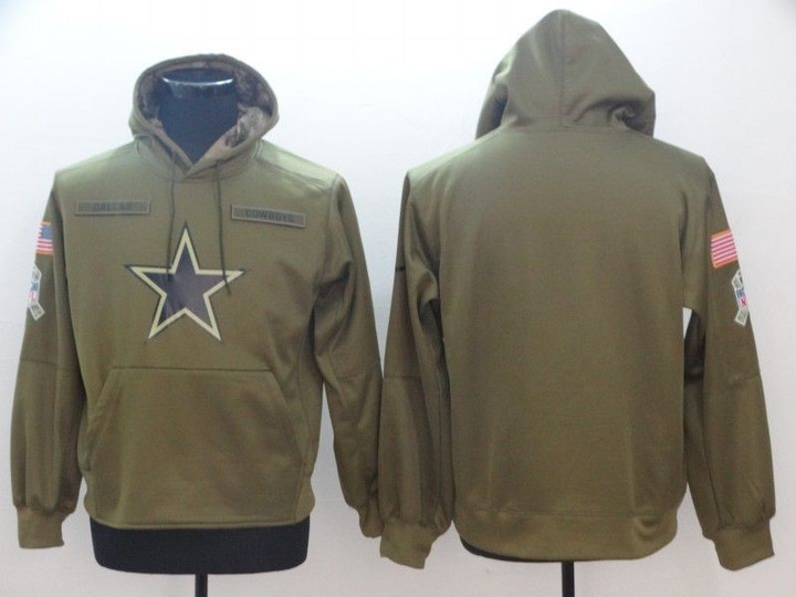 Dallas Cowboys Olive Salute To Service Personalized Hoodie Jersey