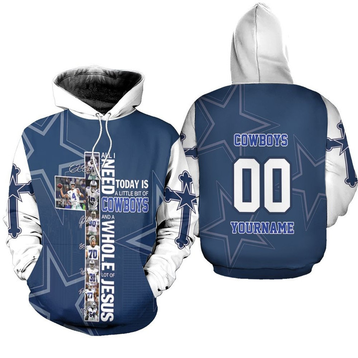 All I Need Today Is Little Bit Dallas Cowboys And Whole Lots Of Jesus Personalized Hoodie