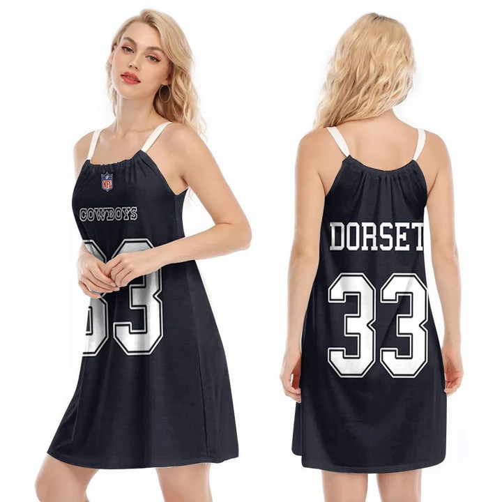Dallas Cowboys Tony Dorsett 33 NFL Pro Line Navy Jersey Style Gift For Cowboys Fans O-neck Dress