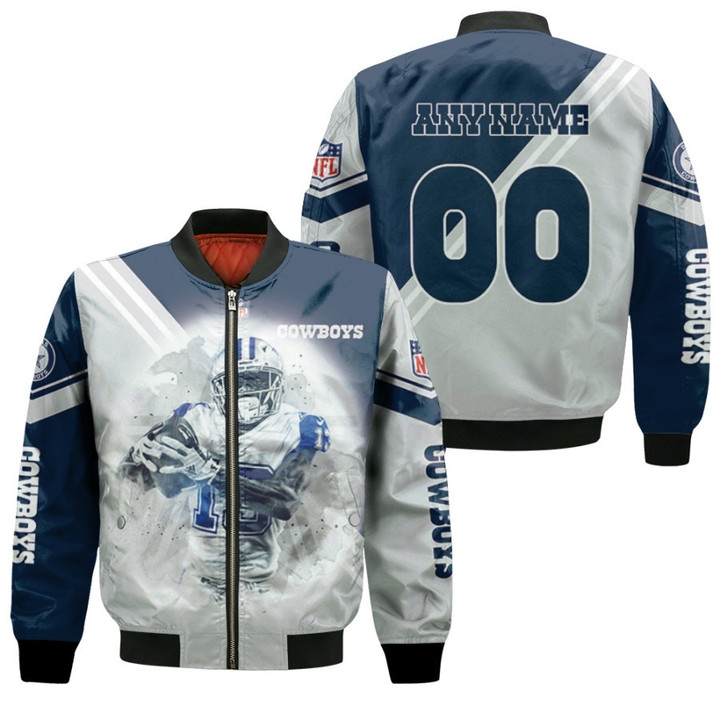 Dallas Cowboys Michael Gallup 00 NFL Team White Jersey Style Gift With Custom Number Name For Dallas Cowboys Fans Gallup Fans Bomber Jacket