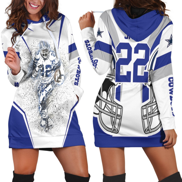 Dallas Cowboys Emmitt Smith 22 NFL Team White Jersey Style Gift For Dallas Cowboys Fans Smith Fans Hoodie Dress