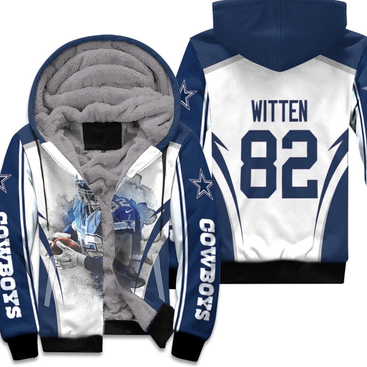 Dallas Cowboys Jason Witten 82 NFL Team White Jersey Style Gift For Dallas Cowboys Fans Witten Fans Fleece Hoodie