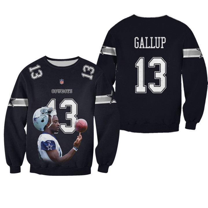 Dallas Cowboys Michael Gallup 13 Player NFL Team Navy Jersey 3D Allover Designed Gift For Cowboys Fans Sweater