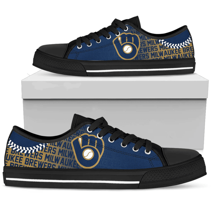 Milwaukee Brewers Low Top Canvas Shoes001