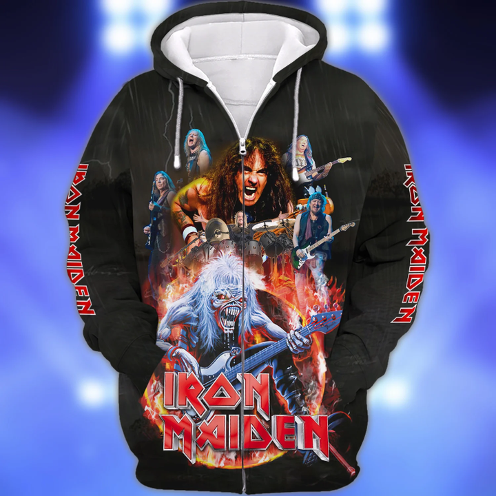 Iron Maiden Black 3d Hoodie T Shirt For Men For Women