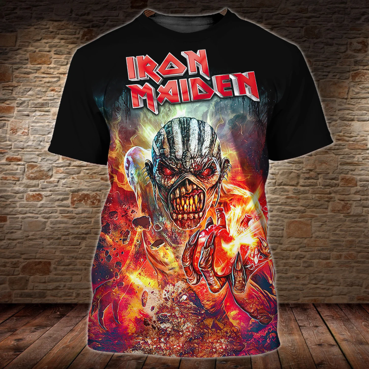 Iron Maiden Rock Band 3D TShirt Zip Hoodie 003