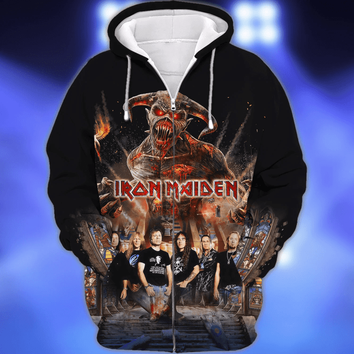 Iron Maiden Black 3D Hoodie For Men For Women