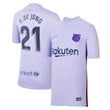 Frenkie de Jong Barcelona Youth 2021/22 Away Stadium Player Jersey - Purple