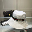 Gucci Microguccissima White Bucket Hat With Logo Web