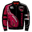 Arizona Cardinals 3d Bomber Jacket Fashion Winter Coat, Red Black