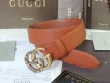 Gucci Brown Textured Leather Belt With Double G Buckle With Snake