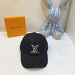 Louis Vuitton Pearl Lv Logo Monogram Frayed Baseball Cap In Black