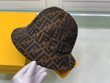 Fendi Ff Monogram Bucket Hat In Black And Brown