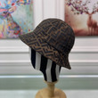 Fendi Ff Monogram Bucket Hat In Black And Brown