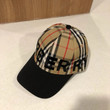 Burberry Embroidered Logo Vintage Check Black Baseball Cap