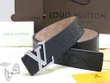 Louis Vuitton Black Louis Vuitton Embossed Leather Belt With Lv Embosed Silver Buckle
