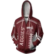 Texas A&m Aggies Football Team 3d Printed Unisex Zipper Hoodie