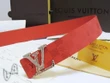 Louis Vuitton Red Damier Belt With Engraved And Diamond Lv Initiales Buckle