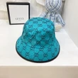 Gucci Multicolor Canvas Bucket Hat In Sapphire