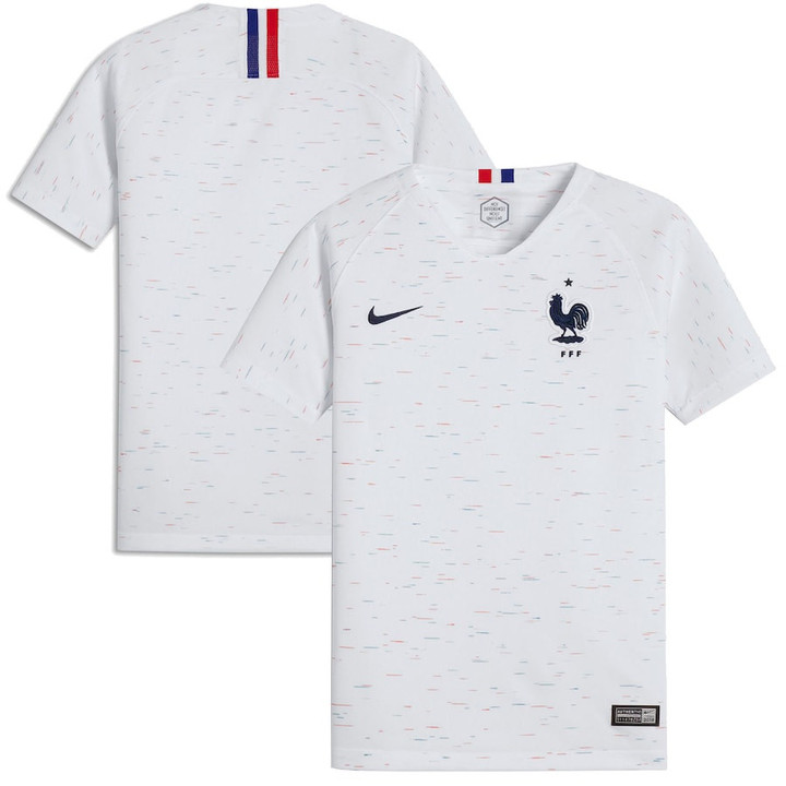 France National Team Youth 2018 Away Stadium Jersey - White/Gray