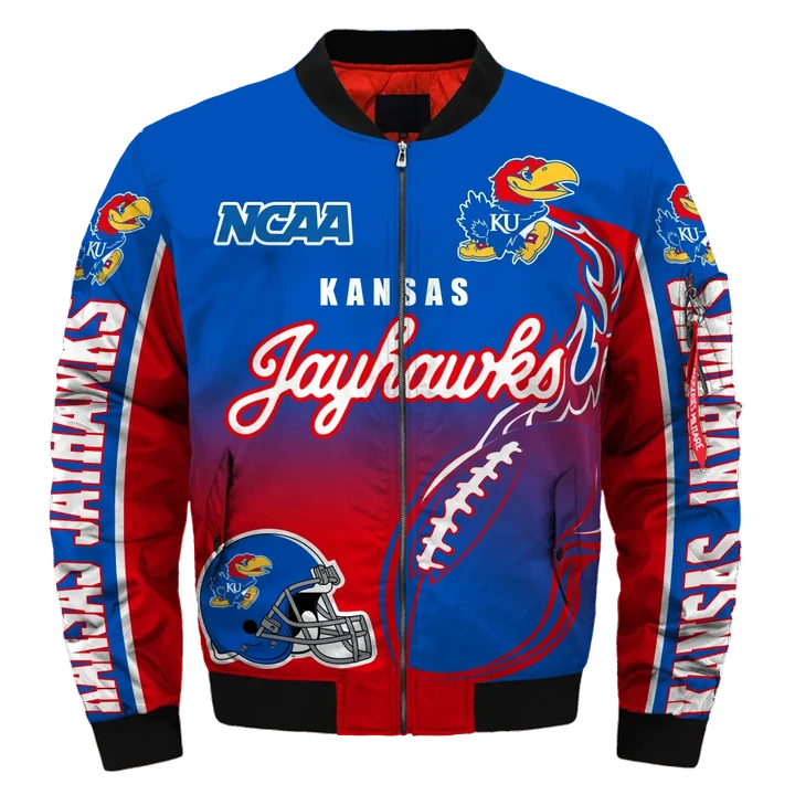 Kansas Jayhawks 3d Printed Unisex Bomber Jacket